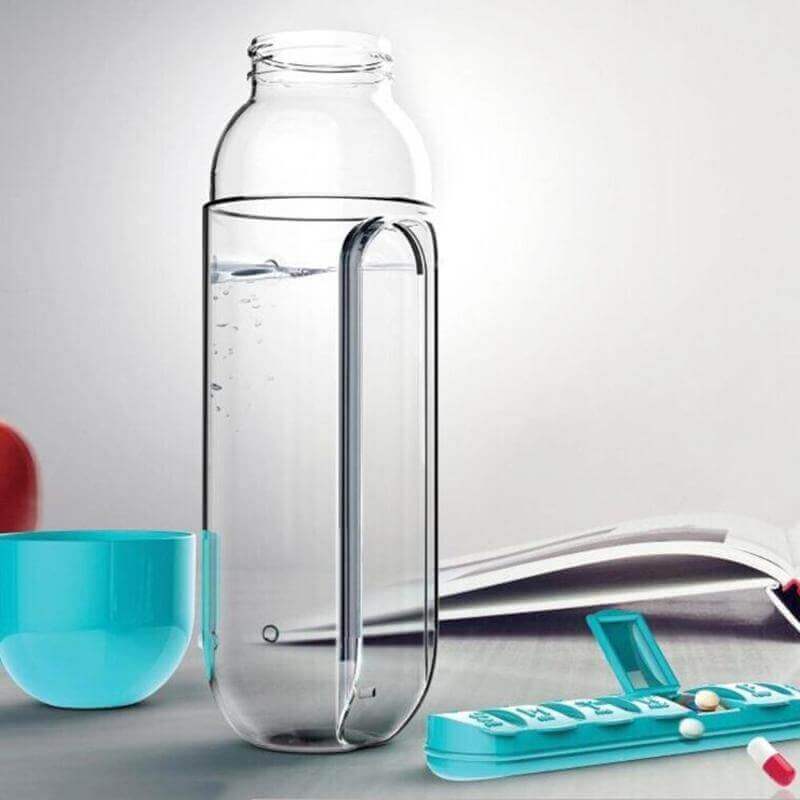 Water Bottle with Pill Box - PlanetShopper
